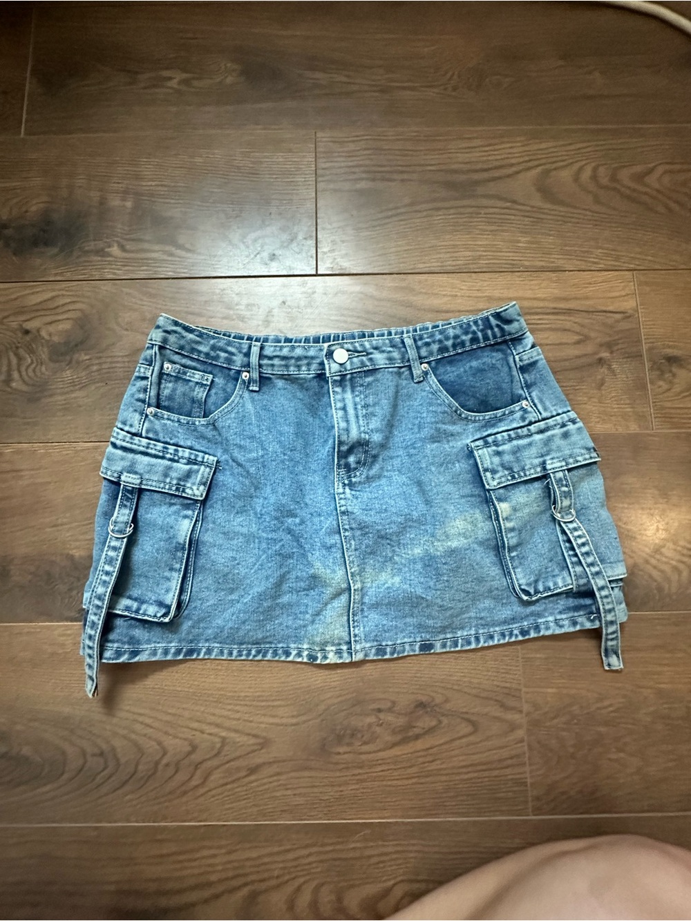Charlotte Russe Light Blue Denim Cargo Mini Skirt